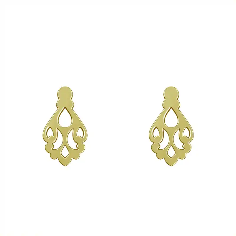 گوشواره طلا 18 عیار زنانه مدوپد مدل اسلیمی کد GA1-15257