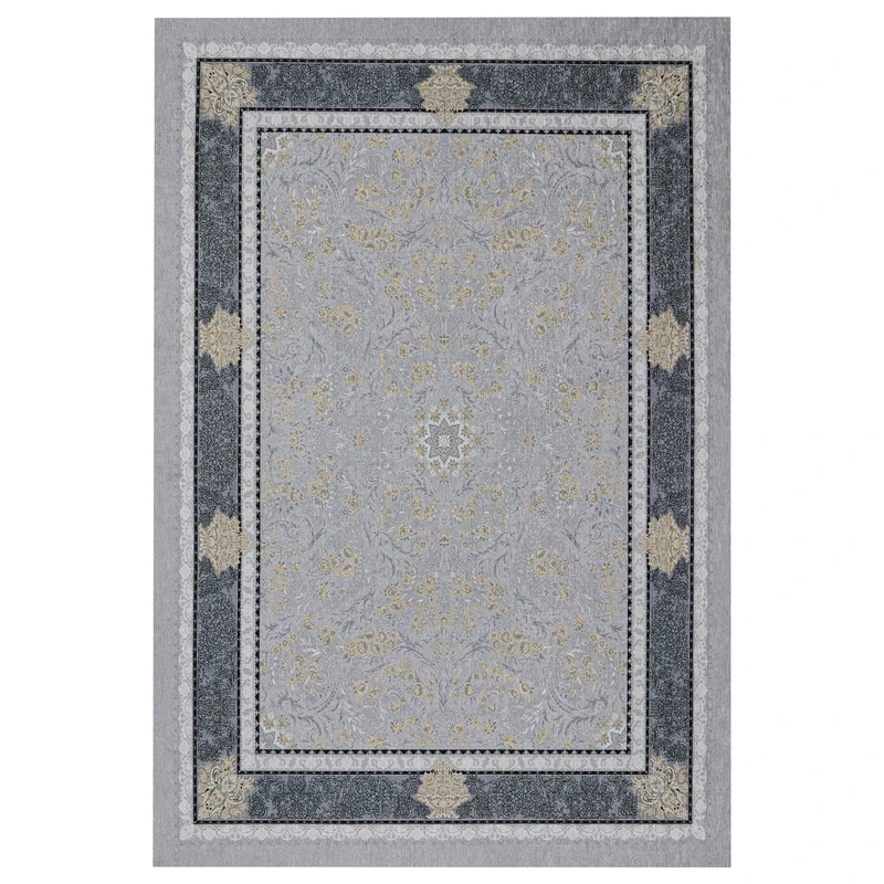 روفرشی مدل کشدار نانو ابریشم سارای کد 511 زمینه طوسی روشن