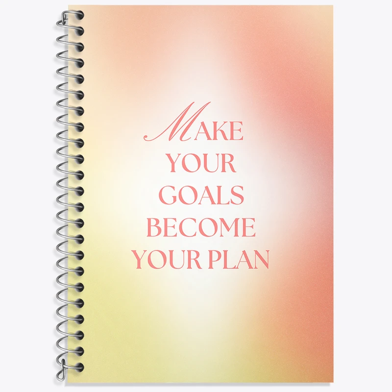 دفتر زبان 50 برگ خندالو مدل دو خط طرح Make Your Goals Become Your Plan کد N2356
