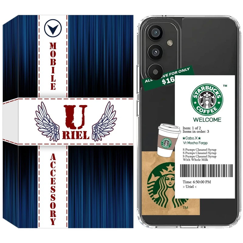 کاور یوریل مدل Clear کد 4 طرح استارباکس مناسب برای گوشی موبایل سامسونگ Galaxy A35 / A55