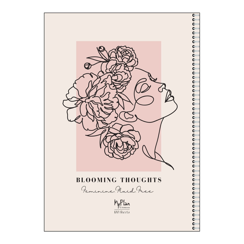 دفتر مشق 100 برگ مای پلن طرح Feminine مدل صفحات شماره دار کد F1902