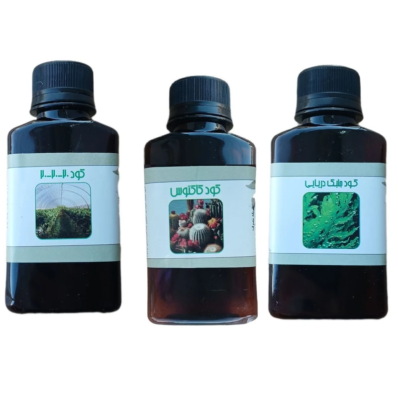 کود مایع کامل سه بیست و جلبک دریایی و کود کاکتوس مدل life drop حجم 110 میلی لیتر بسته 3 عددی
