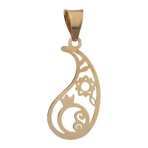 آویز گردنبند طلا 18 عیار زنانه قیراط طرح بته جقه کد GH4361