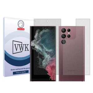 VWK Tough model matte screen protector suitable for Samsung Galaxy S22 Ultra 5G mobile phone along with the back protector 