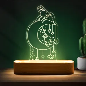 چراغ خواب اتاق کودک ارسا مدل خرگوش و ماه 