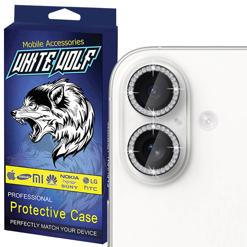 محافظ لنز دوربین شیشه ای وایت ولف مدل W-Shine Ring مناسب برای گوشی موبایل اپل IPhone 16 / IPhone 16 Plus