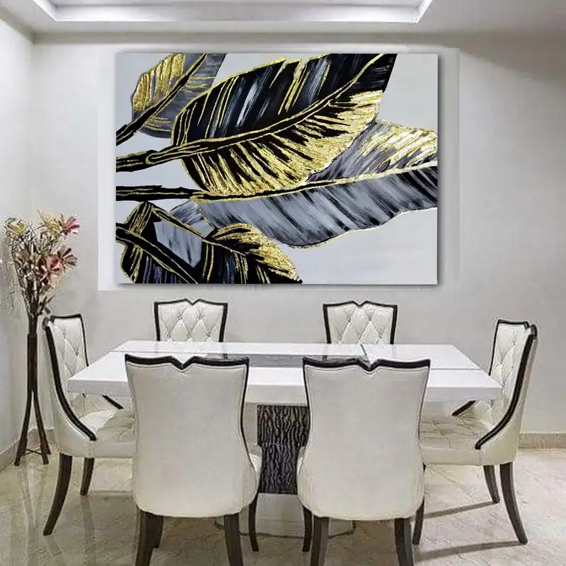 تابلو نقاشی ورق طلا مدل پر نقش برجسته کد 775