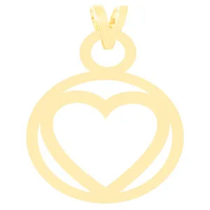 آویز گردنبند طلا 18 عیار زنانه الن نار مدل طرح قلب و دايره ELN3140