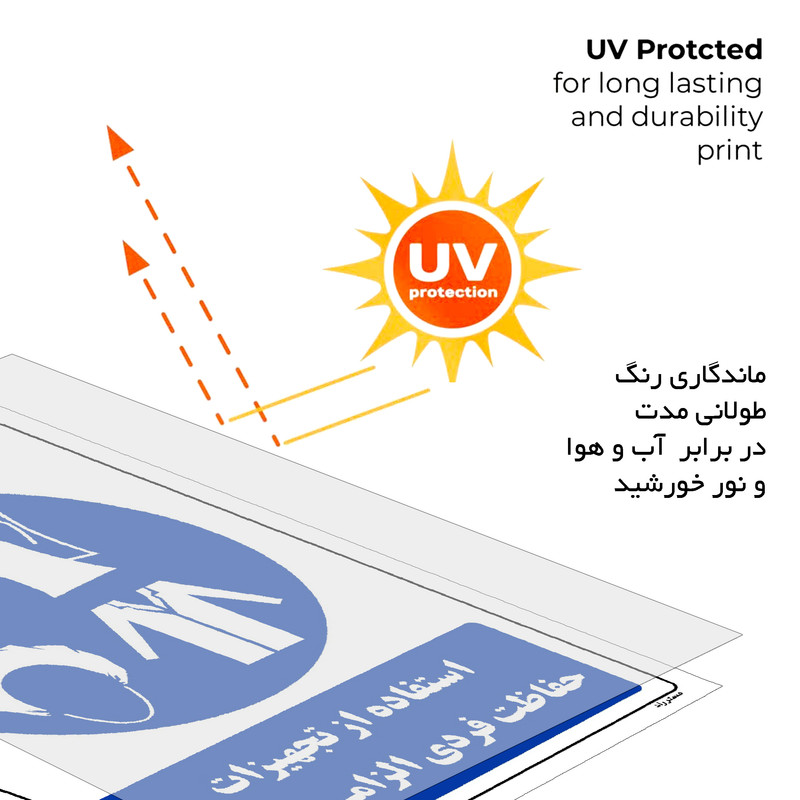 برچسب ایمنی مستر راد طرح استفاده از تجهیزات حفاظت فردی الزامی است مدل HSE-OSHA-0065