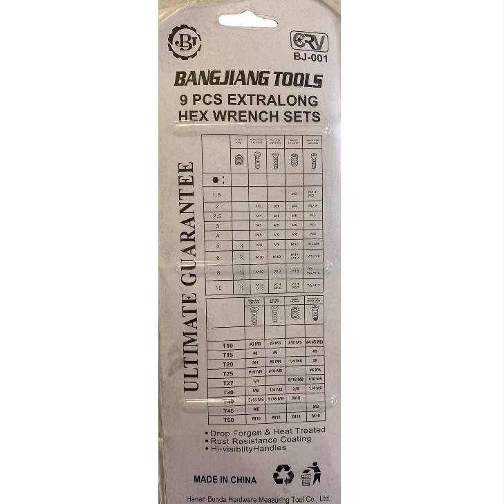 مجموعه آچار ستاره ای سوراخ دار مدل بلند بسته 9 عددی