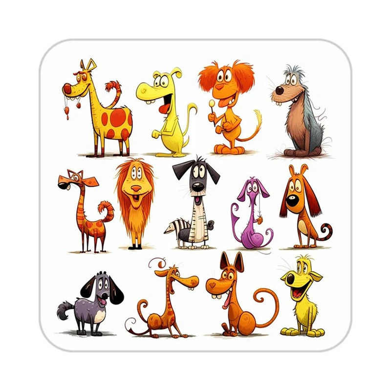 زیر لیوانی کاکتی طرح حیوانات کارتونی مدل mp27753