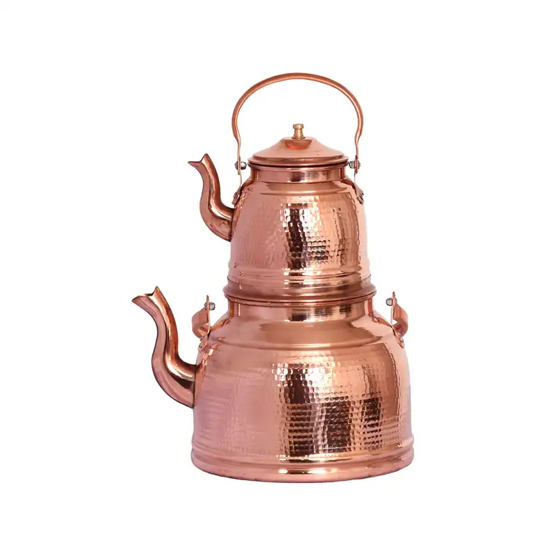 ست کتری و قوری مسی مدل راسته چوپانی کد 024