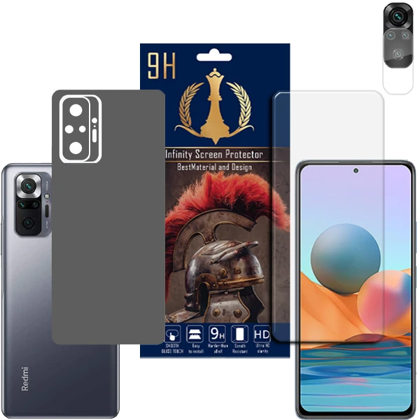 برچسب پوششی اینفینیتی مدل PRO MAX مناسب برای گوشی موبایل شیائومی REDMI NOTE 10 PRO به همراه محافظ صفحه نمایش و محافظ لنز دوربین