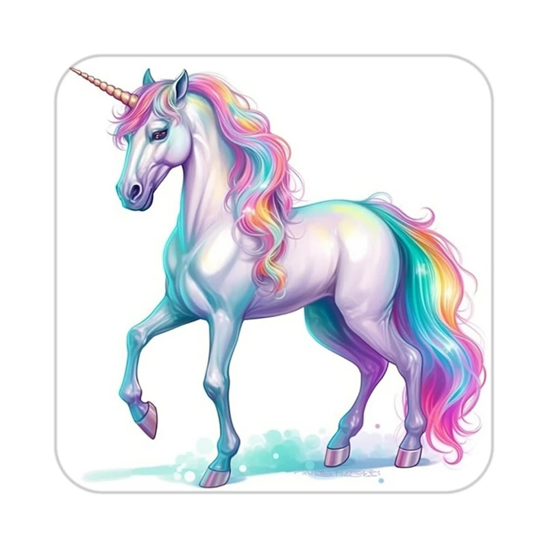 زیر لیوانی کاکتی طرح اسب تک شاخ و یونیکورن مدل mp33561