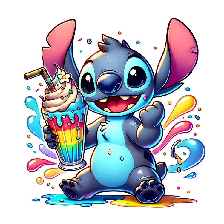 استیکر پارچه و لباس پاد آفرین مدل کارتونی استیچ کیوت بامزه کد S4003