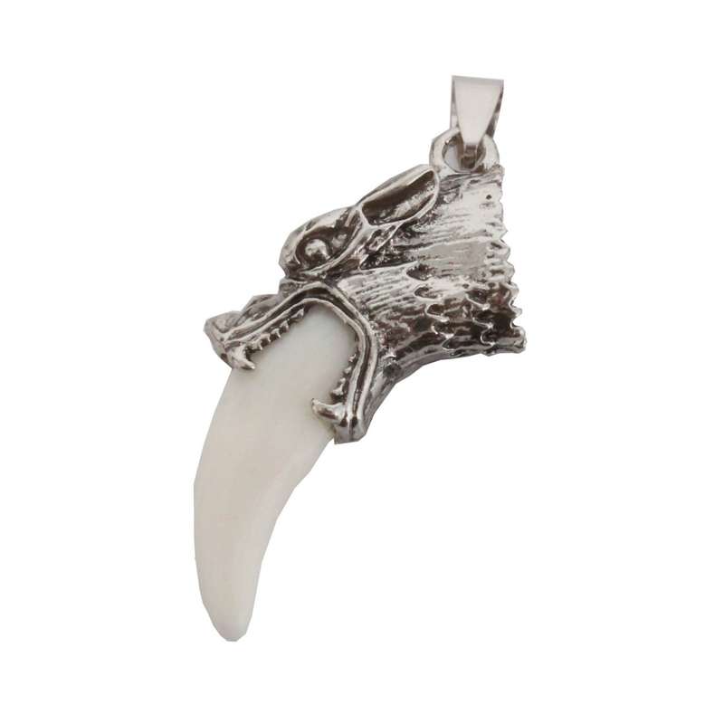 آویز گردنبند طرح دندان نیش گرگ کد 01