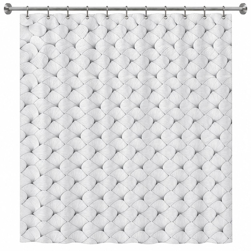 پرده حمام اطلس طرح صدف سایز 200×180 سانتی‌متر 