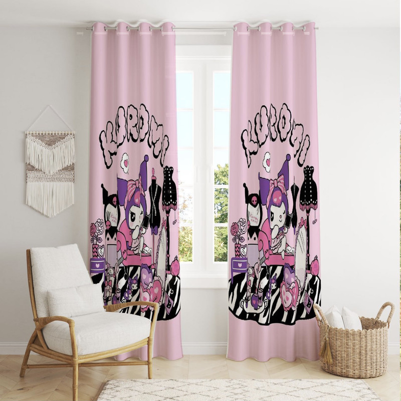 پرده مدل کرومی kuromi کد 501 سایز 140×280 سانتی متر