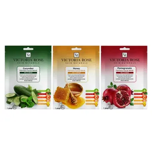 ماسک صورت ویکتوریا رز مدل آنتی باکتریال مناسب انوع پوست حجم 25 میلی لیتر بسته 3 عددی