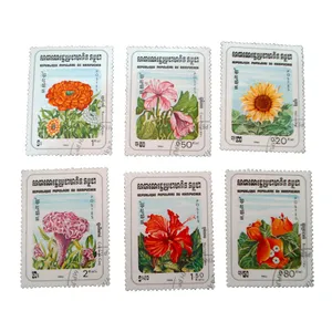 تمبر یادگاری مدل گل كد bc-2104 مجموعه 6 عددي