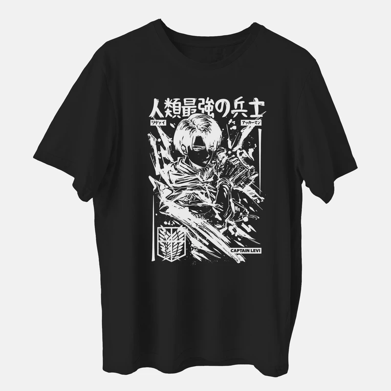 تی شرت آستین کوتاه مردانه مدل انیمه ای اتک ان تایتان