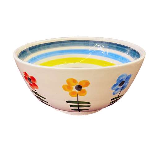 کاسه سفالی طرح رنگارنگ کد 1