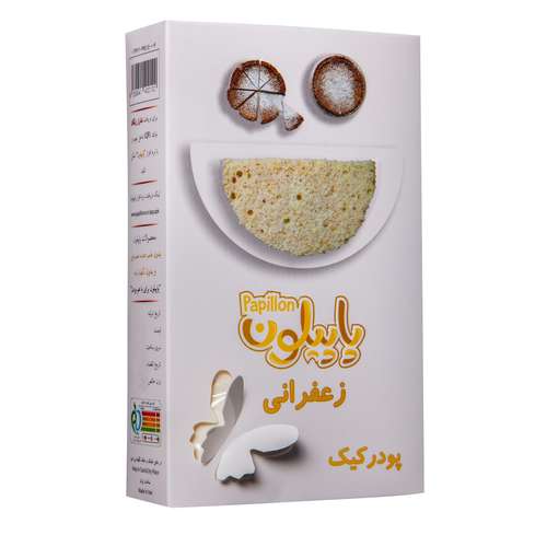 پودر کیک زعفرانی پاپیلون - 393.9 گرم به همراه کاغذ روغنی 