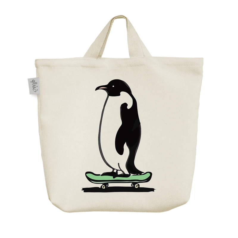 ساک خرید خندالو مدل پنگوئن اسکیت سوار کد 8816