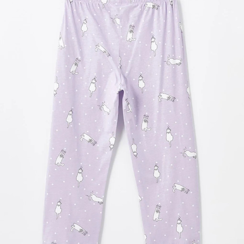 ست تی شرت و شلوار زنانه ال سی وایکیکی مدل سوپر پنبه catty