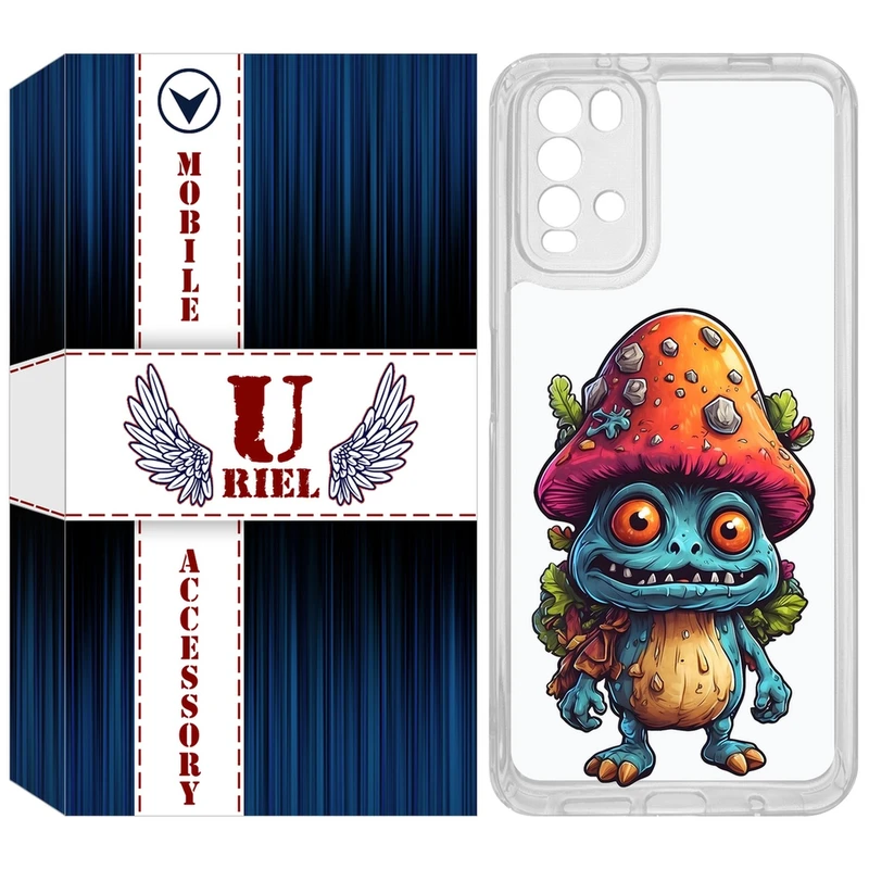 کاور یوریل مدل Clear کد 47 طرح قارچ مناسب برای گوشی موبایل شیائومی Redmi 9T / Poco M3