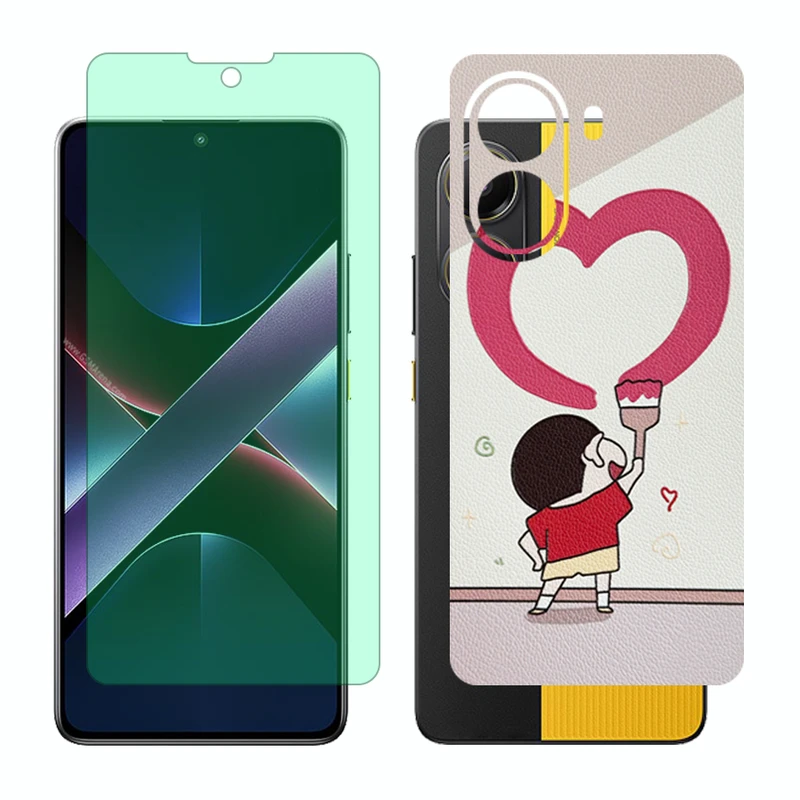 محافظ صفحه نمایش گرین لایت گلس مدل Together مناسب برای گوشی موبایل شیائومی Poco X7 Pro به همراه برچسب پوششی پشت گوشی