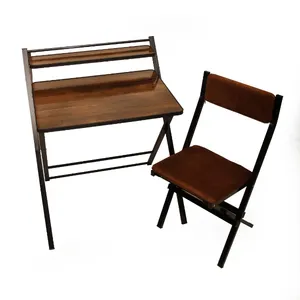 ست میز تحریر و صندلی مبله مشتاق مدل تاشو دانشجویی کد 3