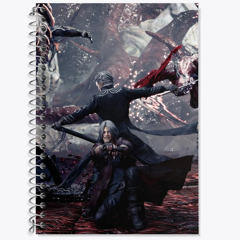دفتر زبان 50 برگ خندالو مدل سه خط طرح بازی دویل می کرای Devil May Cry کد 30208