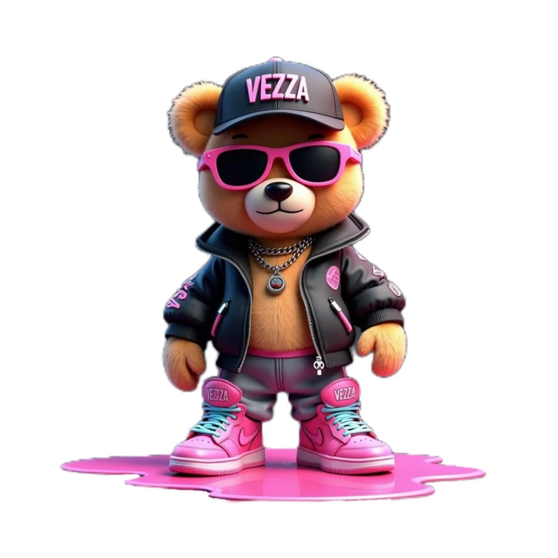 استیکر پارچه و لباس پاد آفرین مدل کارتونی خرس مینیمال کد 2276