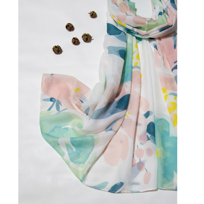 شال زنانه مدل نخ پنبه تابستانی مزونی کد a-1490