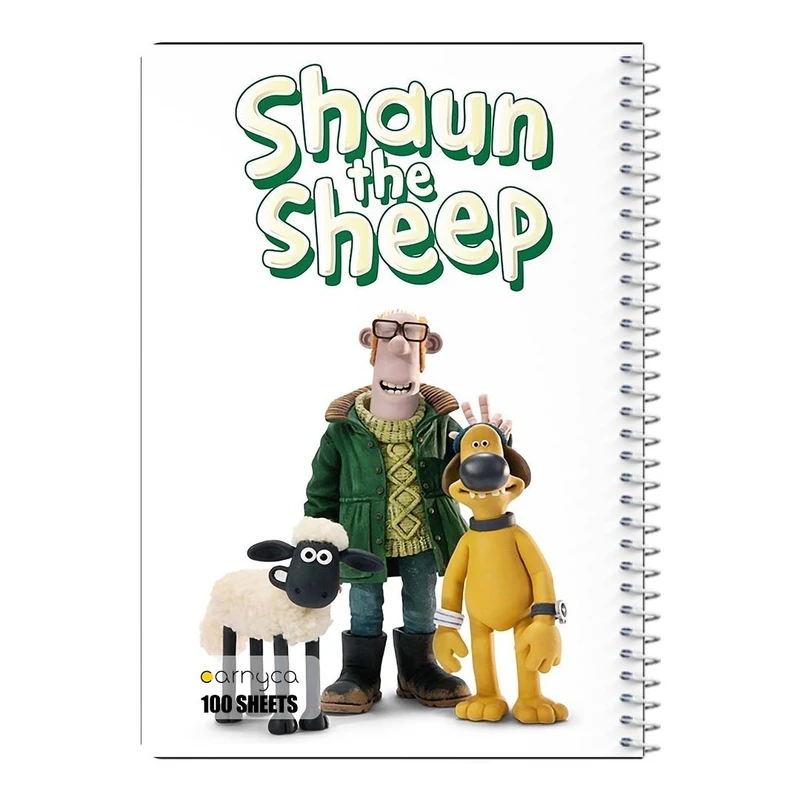 دفتر مشق 100 برگ سیمی کارنیکا طرح بره ناقلا shuan the sheep کد 19056