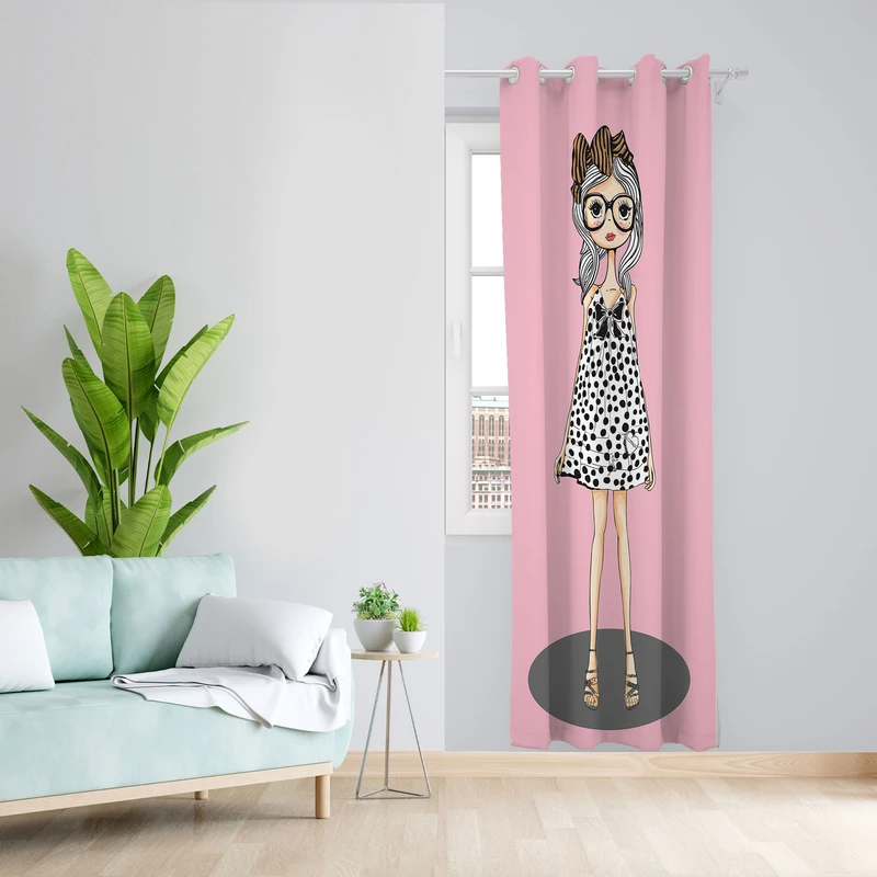  پرده مدل دختر مخمل پانچی کد 1830 سایز 140x200 سانتی متر