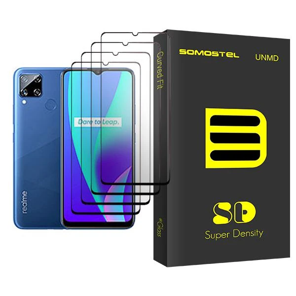 محافظ صفحه نمایش سوماستل مدل SD Glass MIX004 مناسب برای گوشی موبایل ریلمی C15 بسته چهار عددی