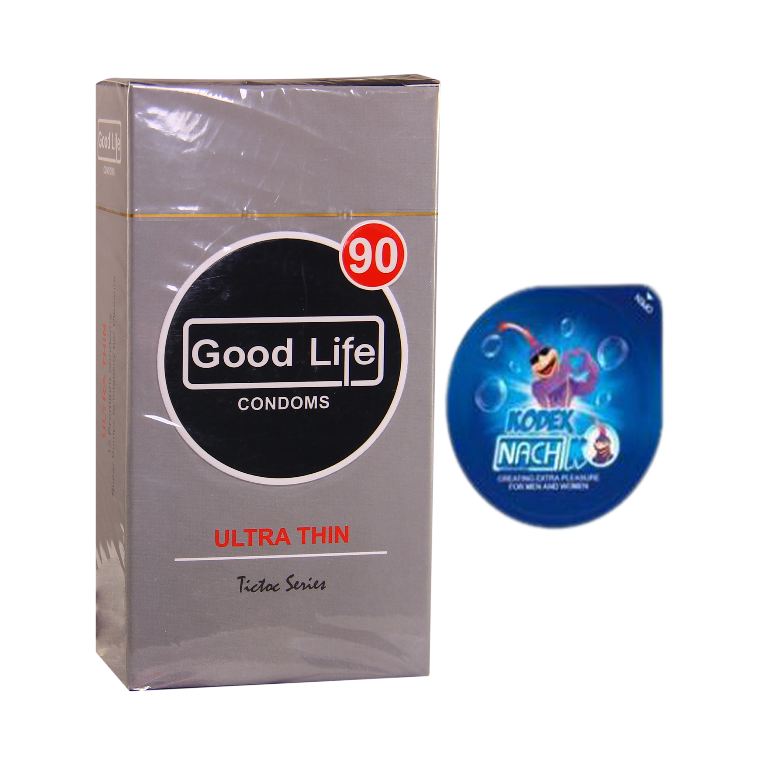 کاندوم گودلایف مدل Ultra Thin Anti Bacterial بسته 12 عددی به همراه کاندوم ناچ کدکس مدل بلیسر