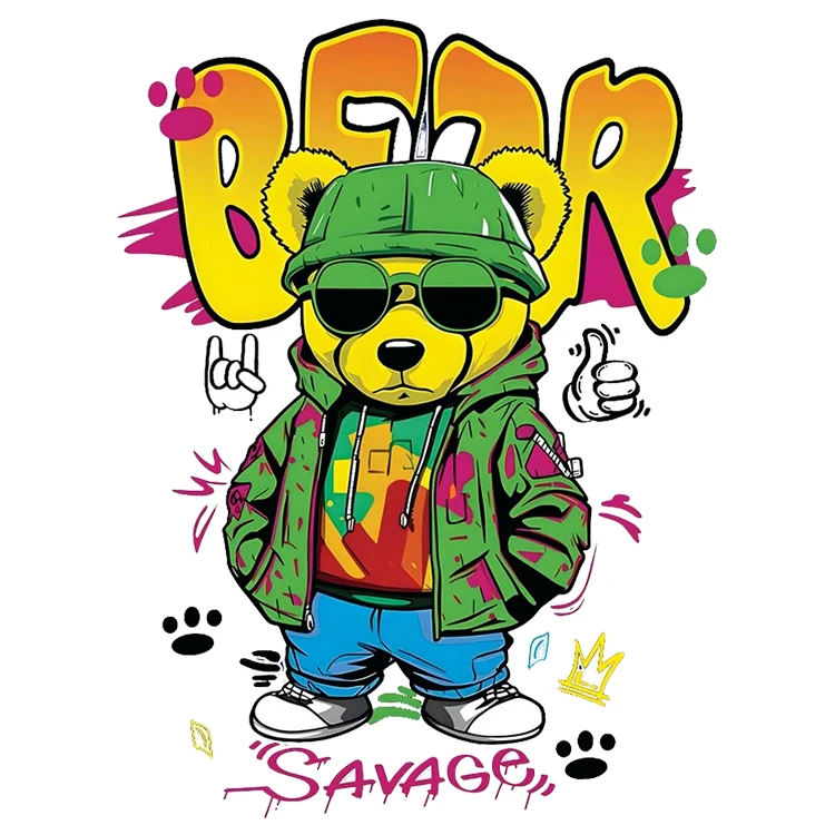 استیکر پارچه و لباس پاد آفرین مدل کارتونی کد S1418