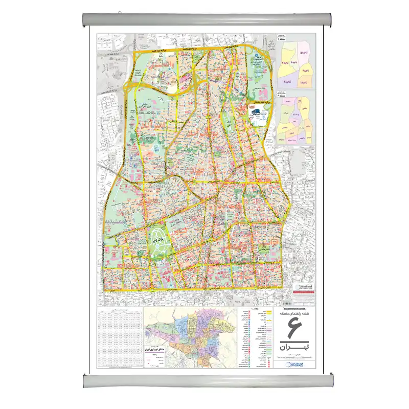 نقشه انتشارات گیتاشناسی نوین مدل راهنمای منطقه6تهران کد L1306