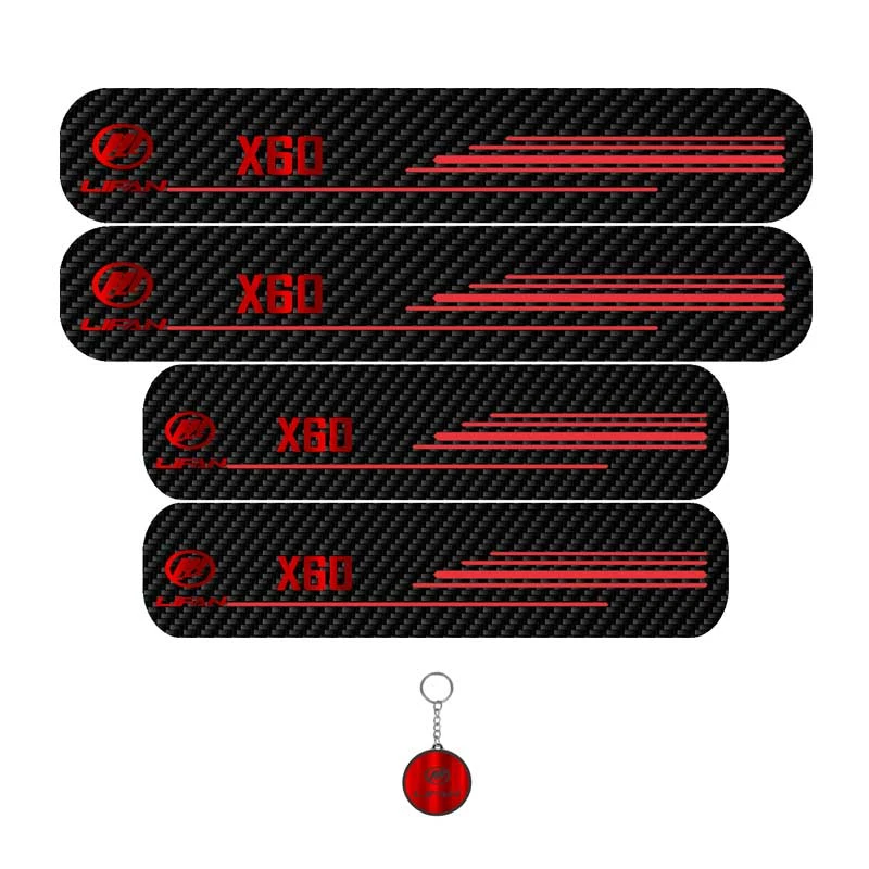 برچسب پارکابی خودرو لندمون کد LC059 MR مناسب برای لیفان X60 مجموعه 4 عددی به همراه جاکلیدی