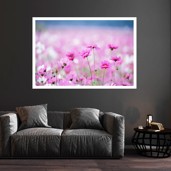 تابلو بکلیت طرح طبیعت و گل بهاری مدل قاب شاسی W-s8723