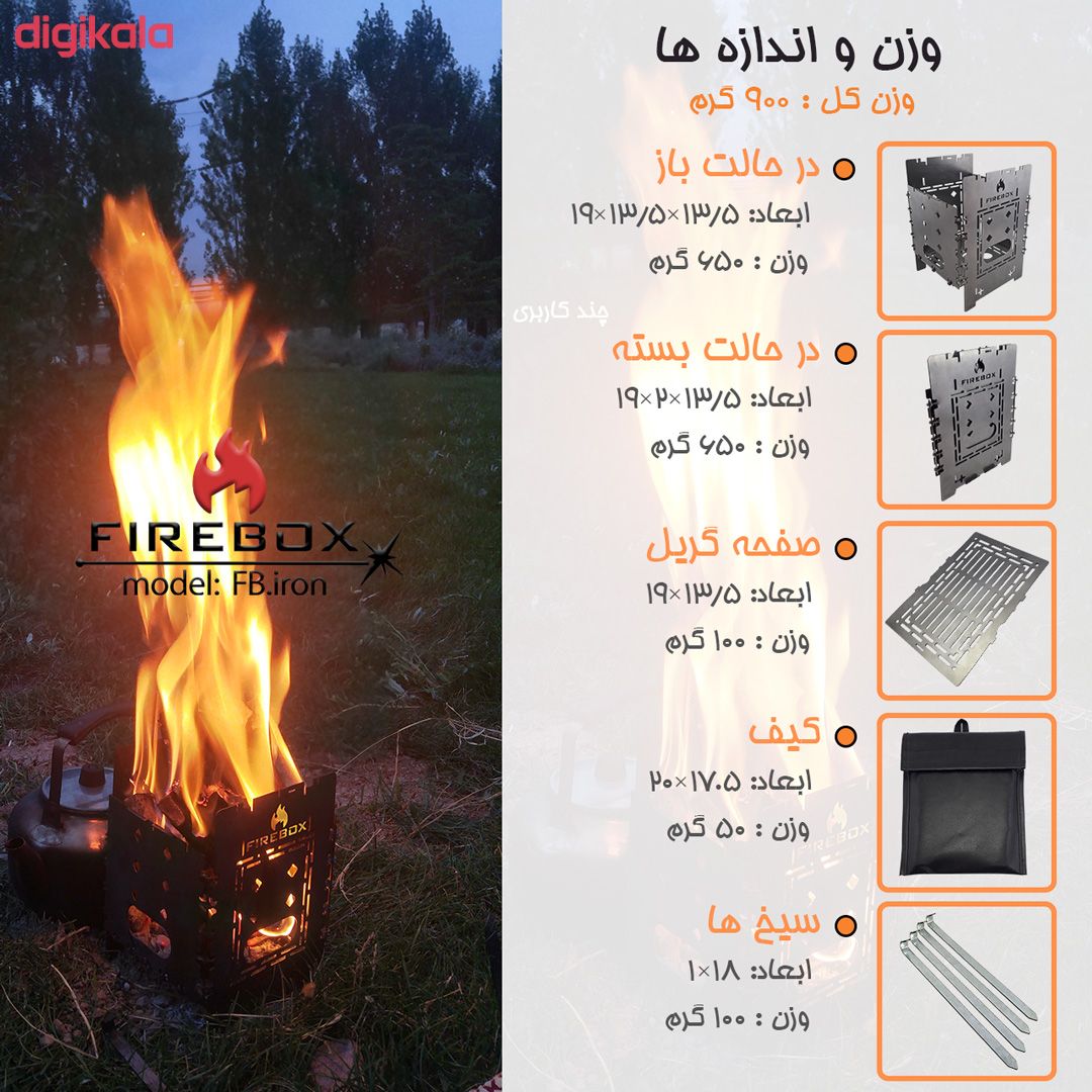 اجاق هیزمی فایرباکس مدل FB.iron main 1 13