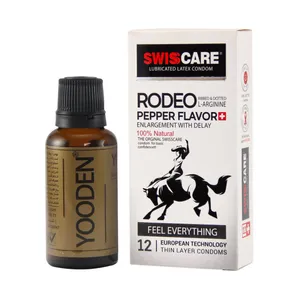کاندوم سوییس‌کر مدل Rodeo بسته 12 عددی به همراه روغن یودن کد 01 حجم 30 میلی لیتر