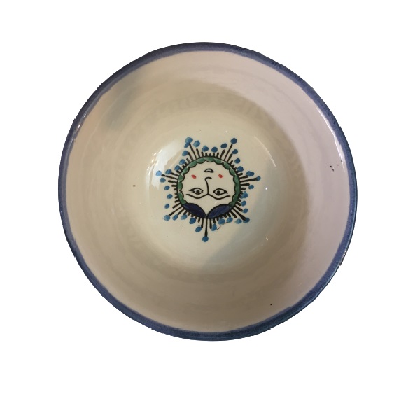 کاسه سفالی طرح پرنده