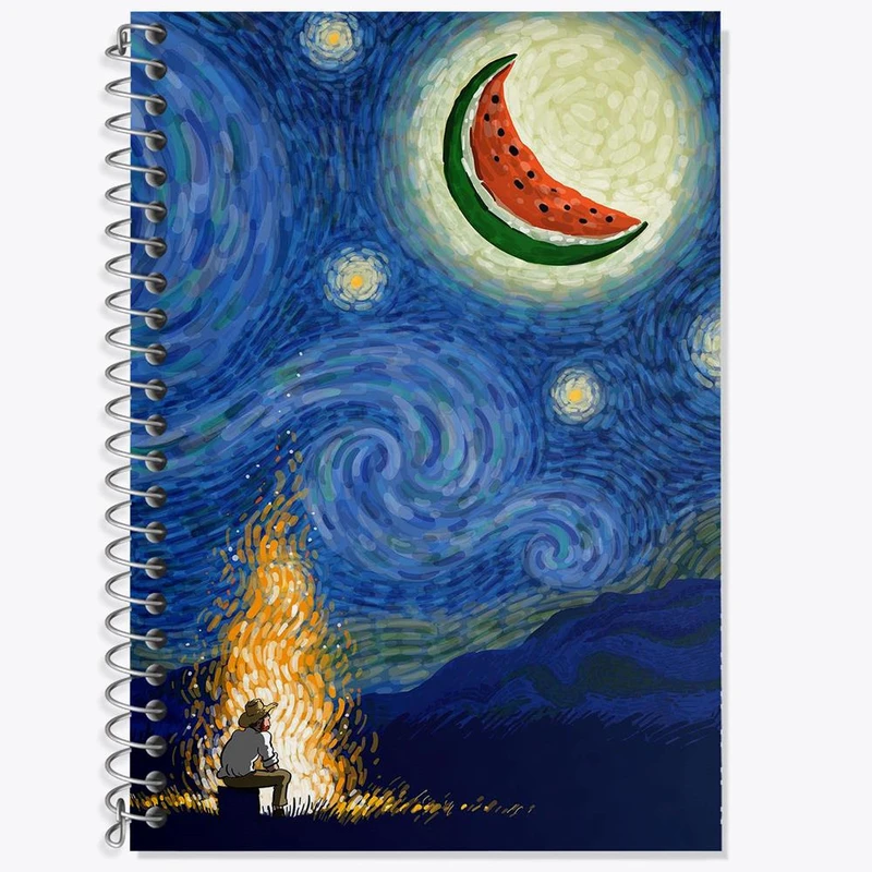 دفتر زبان 50 برگ خندالو مدل سه خط طرح شب یلدا کد 20381