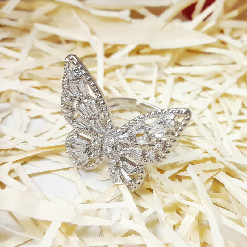 انگشتر زنانه طرح جواهر مدل پروانه کد Rjns7