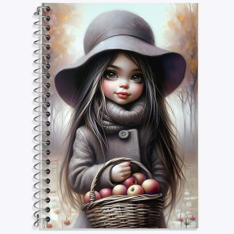 دفتر زبان 50 برگ خندالو مدل سه خط طرح دخترانه کیوت کد F5542