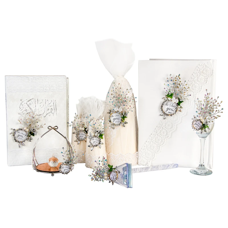 دکوری مدل ست بله برون مروارید کد M12 مجموعه ۸ عددی